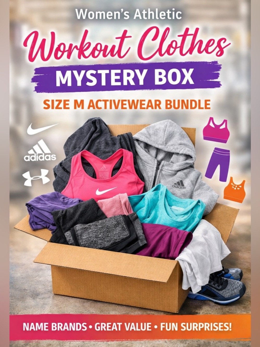Women’s Athletic Workout Clothes Mystery Box – Size M - Picture 16 of 16